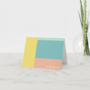 Personlig Namn Modern Pastel Geometric Snyggt Anteckningskort