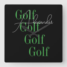 Personlig Namn Modern Typografi Fyrkantig Klocka