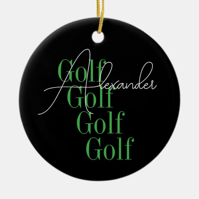 Personlig Namn Modern Typografi Julgransprydnad Keramik (Framsidan)