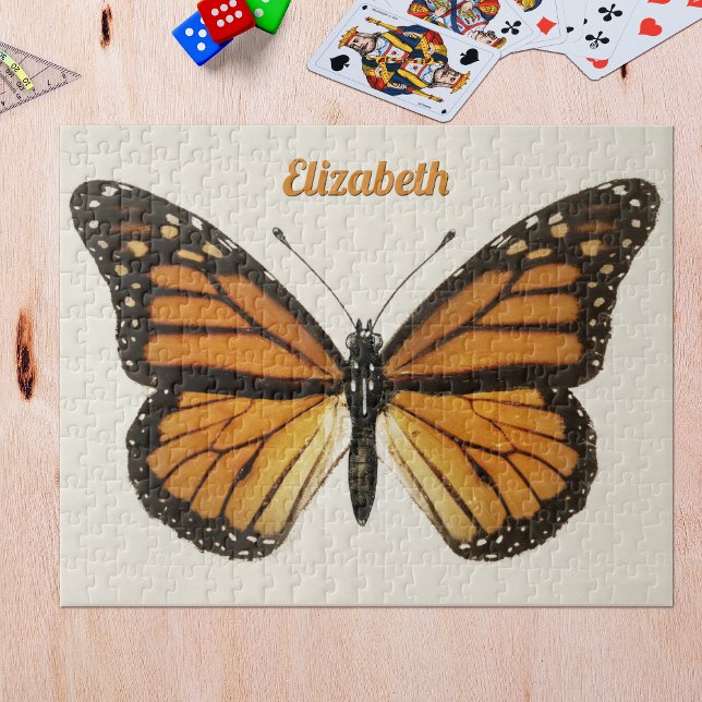 Personlig Namn Monarch Butterfly Art 250 Delarare Pussel (Skapare uppladdad)
