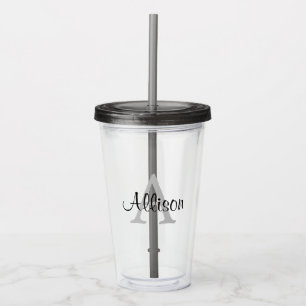 Personlig Namn Monogram Akryltumlare Take Away Mugg