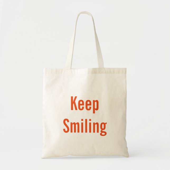 Personlig namn monogram "Behålla Smiling" Tygkasse (Framsidan)