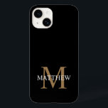 Personlig Namn Monogram Black<br><div class="desc">Skapa din egen svartrunda telefonväska för personlig med ditt eget namn och monogram.</div>