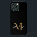 Personlig Namn Monogram Black<br><div class="desc">Skapa din egen svartrunda telefonväska för personlig med ditt eget namn och monogram.</div>
