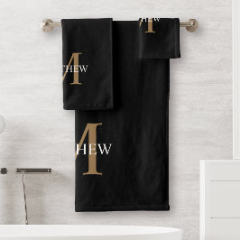 Personlig Namn Monogram Black