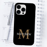 Personlig Namn Monogram Black<br><div class="desc">Skapa din egen svartrunda telefonväska för personlig med ditt eget namn och monogram.</div>