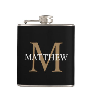 Personlig Namn Monogram Black Fickplunta