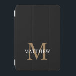 Personlig Namn Monogram Black iPad Mini Skydd<br><div class="desc">Skapa din egen personlig svart,  rund ipad-väska med ditt eget namn och monogram.</div>