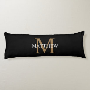 Personlig Namn Monogram Black Kroppskudde