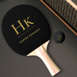 Personlig Namn Monogram Black Pingisracket