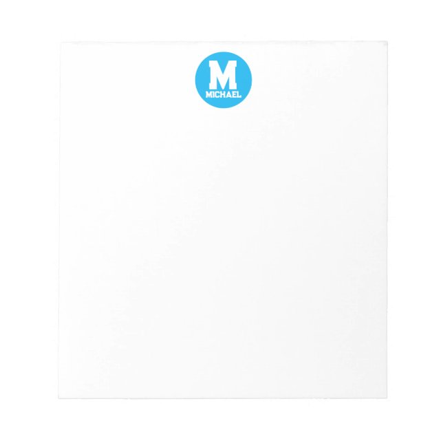 Personlig Namn Monogram Blue Logotyp Anteckningsblock (Framsida)