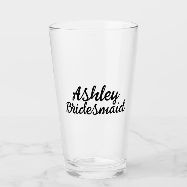 Personlig Namn monogram bröllop BridesmaidGlass Glaskopp (Framsida)