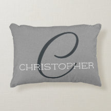 Personlig Namn Monogram C Initial Black Grått