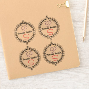 Personlig Namn Monogram Clear Vinyl Stickers Klistermärken