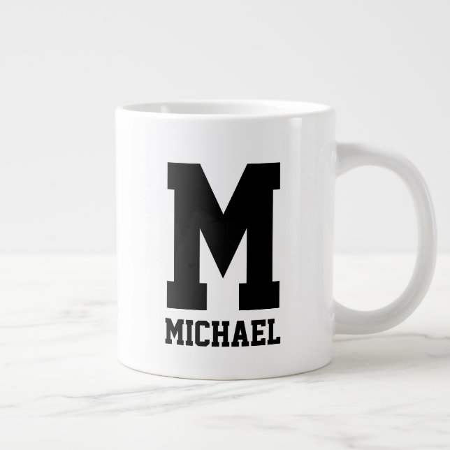 Personlig namn monogram extra stor jumbo mugg (Höger)