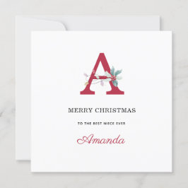 Personlig namn monogram god jul för henne julkort