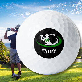 Personlig Namn Monogram Golfer Manar