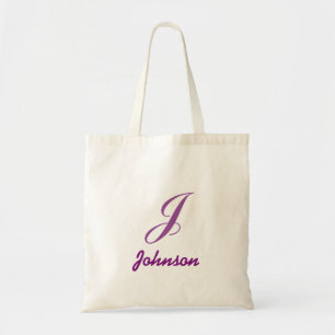 Personlig namn monogram lavender lila tygkasse