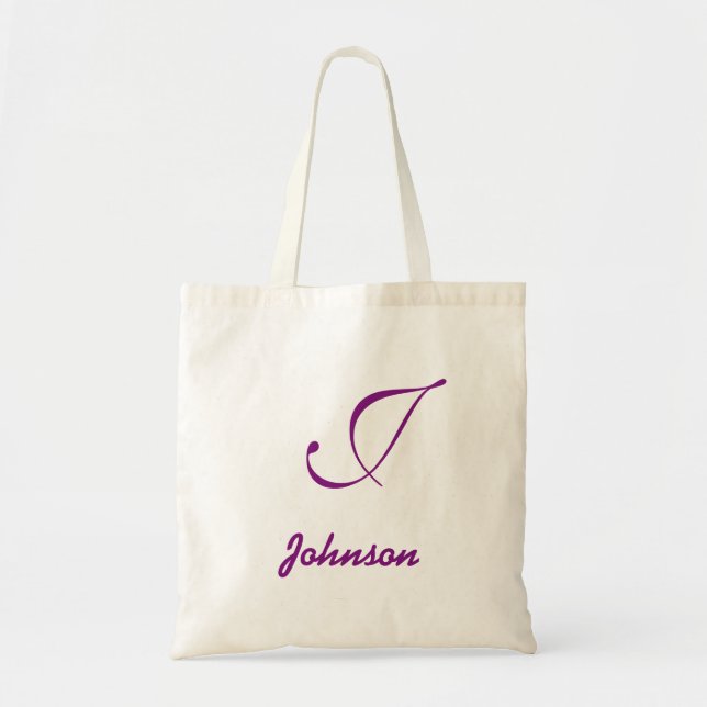 Personlig namn monogram lavender lila tygkasse (Framsidan)
