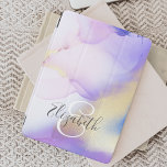 Personlig Namn Monogram Lila Watercolor Luxe iPad Mini Skydd<br><div class="desc">Anpassa enkelt den här glamorösa stil-abstrakt-lilac-vattenfärgen och guld-sprejbakgrunden med anpassningsbarna.</div>