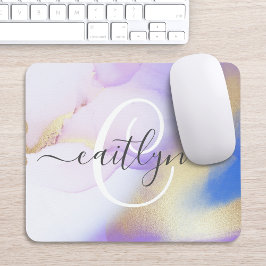 Personlig Namn Monogram Lila Watercolor Luxe Musmatta