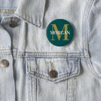 Personlig Namn Monogram Mörk Teal