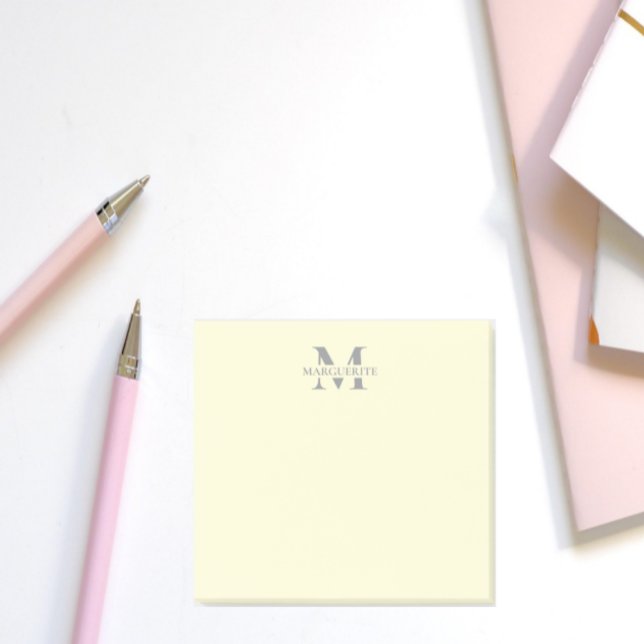 Personlig Namn Monogram Post-it Block (Skapare uppladdad)