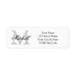 Personlig namn monogram returetiketter returadress etikett