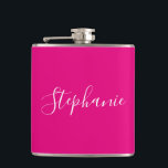 Personlig Namn Monogram Rosa Bachelorette Fickplunta<br><div class="desc">Personlig Namn Monogram Rosa Bachelorette Party Favor Flask. Enkel att anpassa.</div>