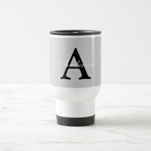 Personlig, Namn Monogram Silver, bakgrund Resemugg