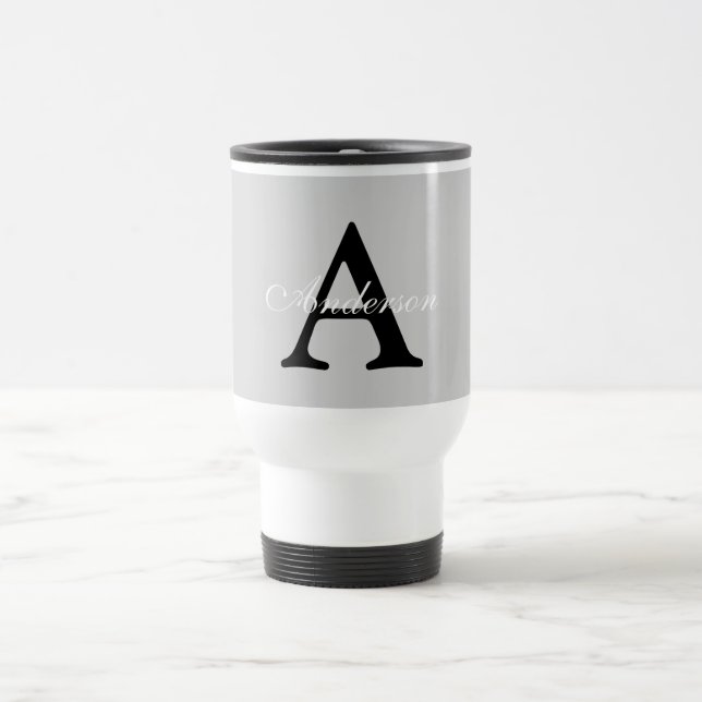 Personlig, Namn Monogram Silver, bakgrund Resemugg (Center)