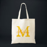 Personlig namn monogram till påsen | GULT GULD Tygkasse<br><div class="desc">Personlig namn monogram till påsen | gult guld färg. Utformning av logotypen för elegant med monogrammat brev initialer. Cute vintage-presentidé för brud,  blomflickor,  maid of honor och brudar i bröllop.</div>