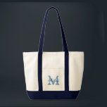 Personlig namn monogram tote bags med fickfickor tygkasse<br><div class="desc">Personlig namn monogram tote bags med fickor. Vit och blå färg. Utformning av logotypen för elegant med monogrammat brev initialer. Cute vintage är för en presentidé för brud,  blomflickor,  maid of honor,  budens mamma och brudtärnor på bröllop,  möhippa eller bachelorette. Snyggtens skripttypografi.</div>