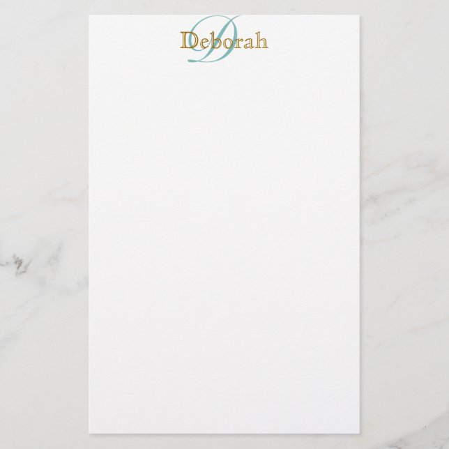 personlig namn ~ monogramidé brevpapper (Framsida)