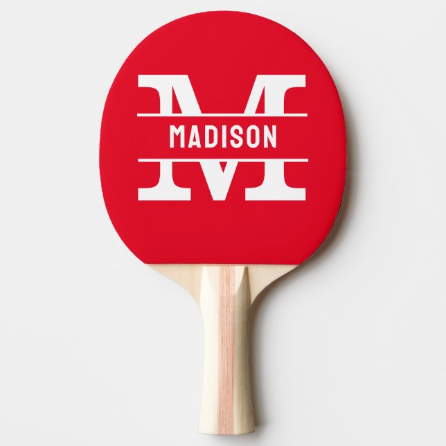 Personlig Namn Monogramm Bord tennisracketar Pingisracket (Framsidan)