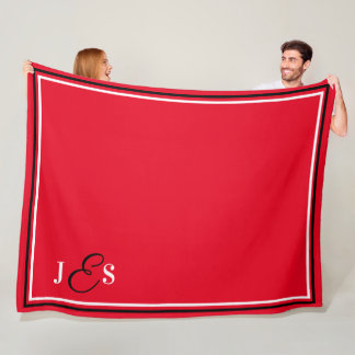 Personlig Namn Monogrammad röd Stadium Blanket Fleecefilt