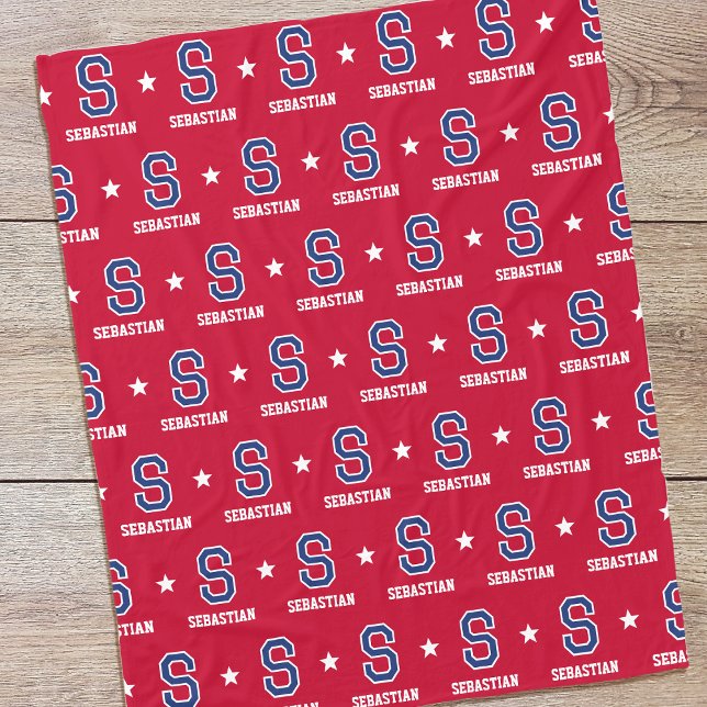 Personlig Namn Monogrammed stjärnbrottsflottan Fleecefilt (Skapare uppladdad)