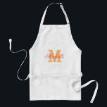 Personlig namn monokapron | ORANGE FÄRG Förkläde<br><div class="desc">Personlig namn monogramplatta | Orange färg. Elegant med monogrammet BBQ/för manar kök,  kvinnor och barn. Snyggtens skripttypografi initialt brev. Initierade Barbecue/bakande aprons in khaki beige/standards white and gult. Long och kort. Gör en till mamma,  mor,  hustru,  moster,  mormor,  dotter,  flickvän osv.</div>
