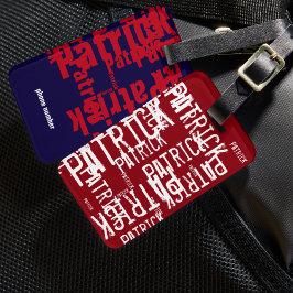 Personlig namn mönster typografi bagagebricka