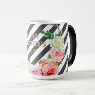 Personlig namn Mors dag Blommigt Anpassningsbar-gå Magisk Mugg