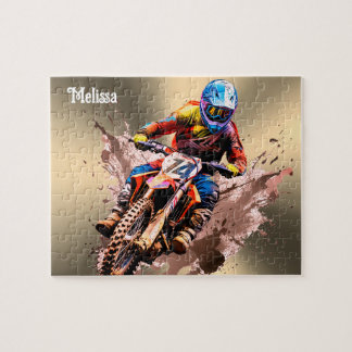 Personlig namn Motocross Puzzle Pussel