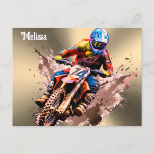 Personlig namn Motocross Vykort