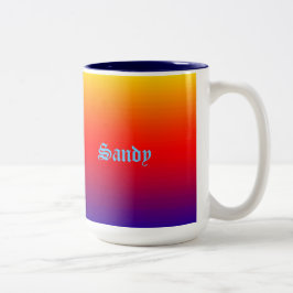 Personlig Namn Multifärgad Gult Orange Blue Två-Tonad Mugg