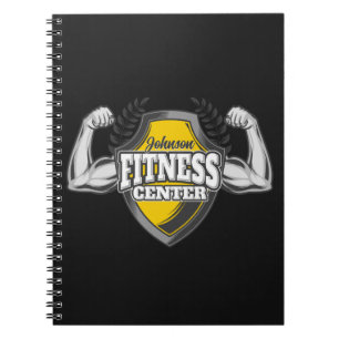 Personlig NAMN Muscle Fitness Trainer Gym Anteckningsbok