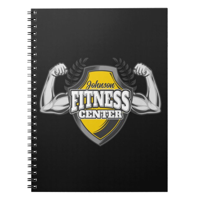 Personlig NAMN Muscle Fitness Trainer Gym Anteckningsbok (Framsidan)