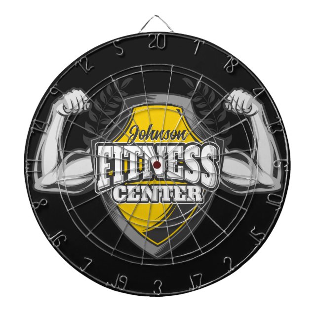 Personlig NAMN Muscle Fitness Trainer Gym Darttavla (Framsidan)