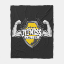 Personlig NAMN Muscle Fitness Trainer Gym Fleecefilt
