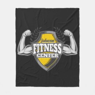 Personlig NAMN Muscle Fitness Trainer Gym Fleecefilt