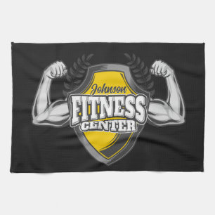Personlig NAMN Muscle Fitness Trainer Gym Kökshandduk