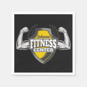 Personlig NAMN Muscle Fitness Trainer Gym Pappersservett